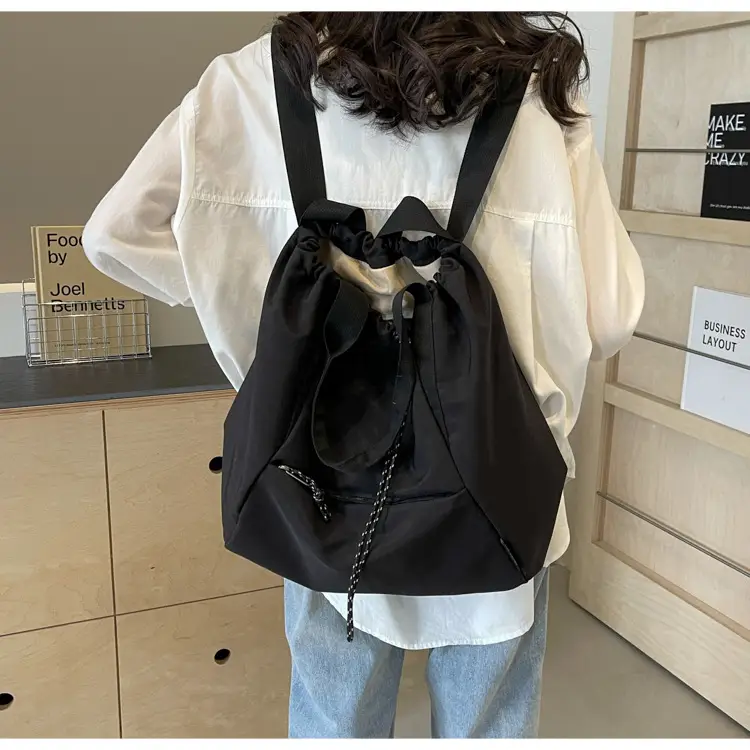 Women's Lightweight Korean Style Shoulder Bag Cream — feature 25