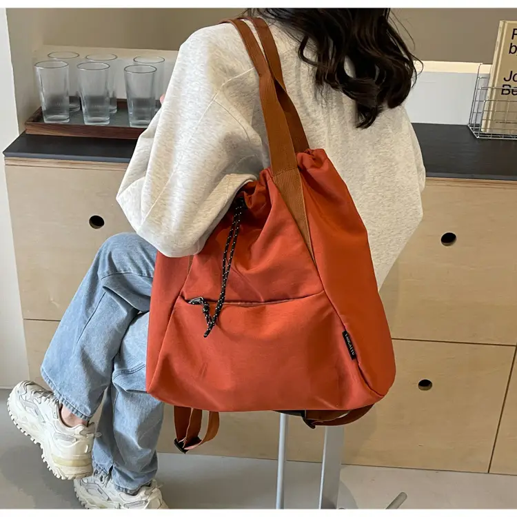 Women's Lightweight Korean Style Shoulder Bag Cream — feature 28
