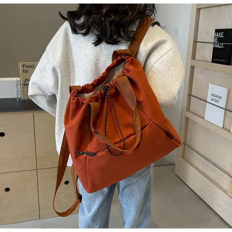 Women's Lightweight Korean Style Shoulder Bag Cream — feature 29