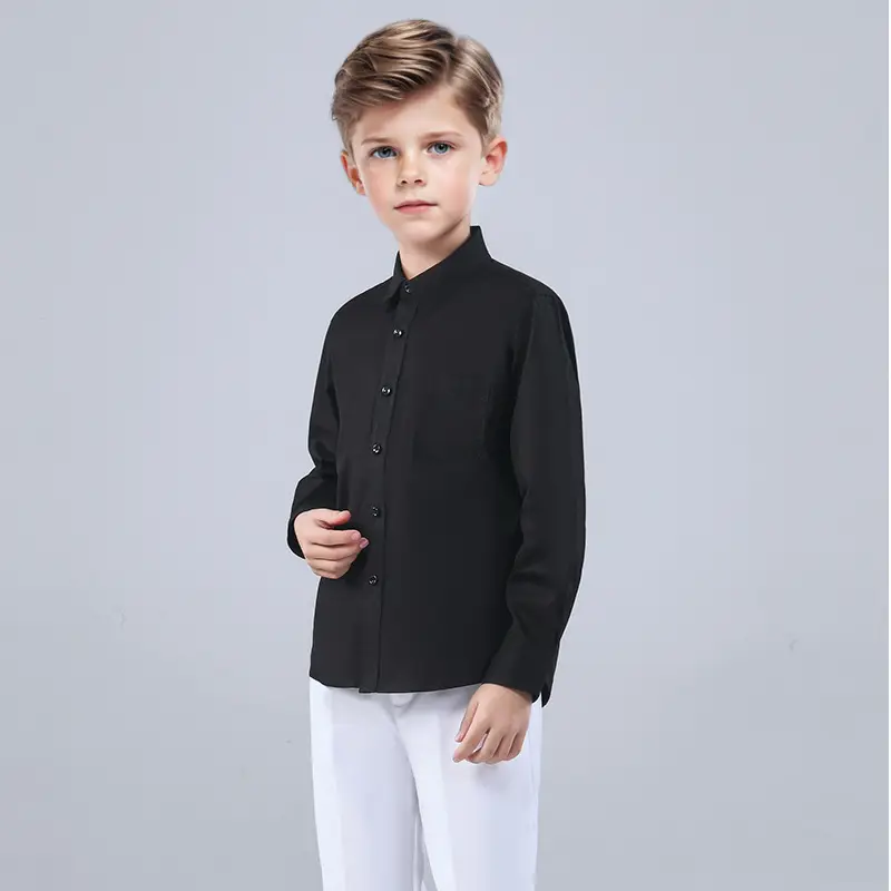 Boys White Cotton Long Sleeve Shirt Primary School - Image 7