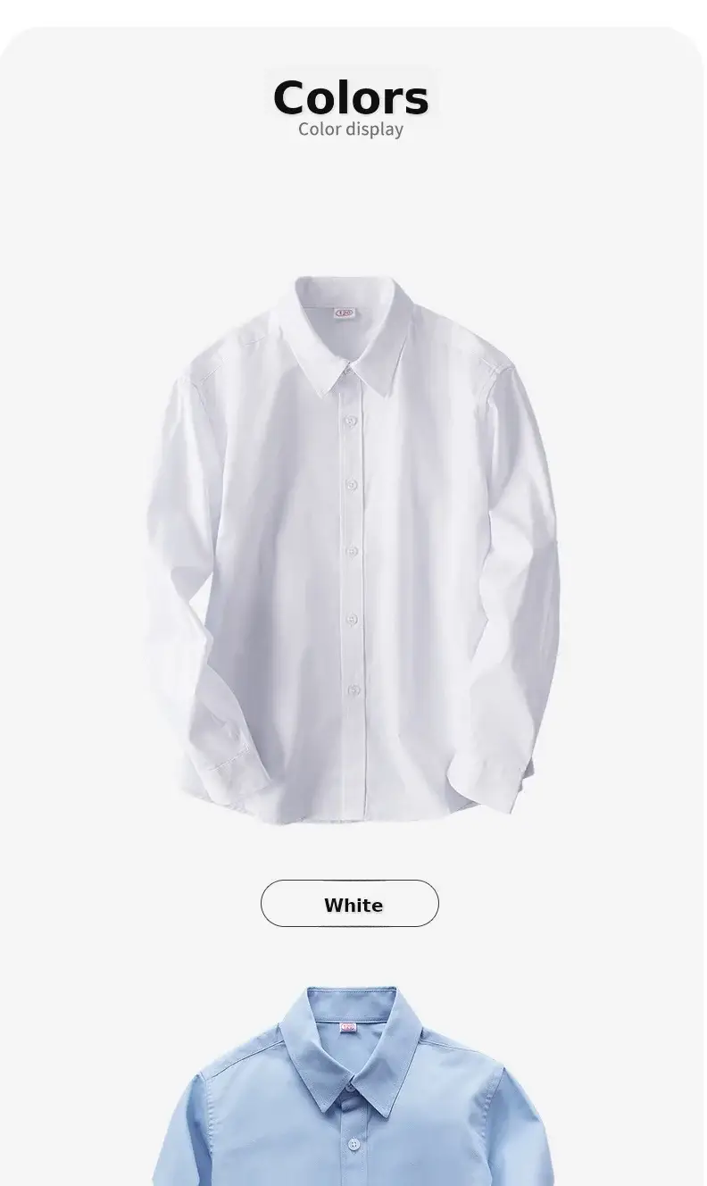 Boys White Cotton Long Sleeve Shirt Primary School — feature 6