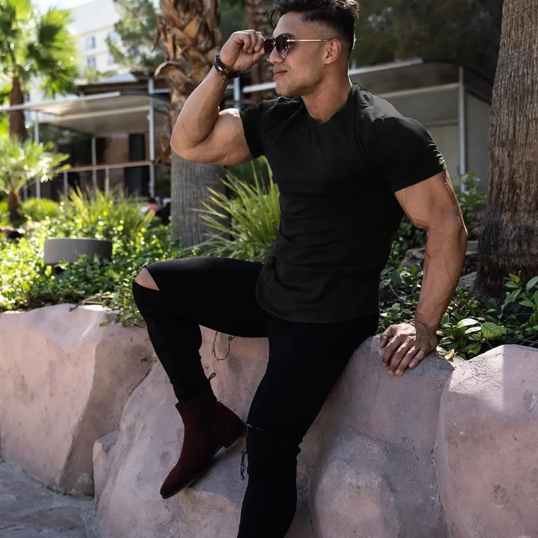 Men Slim Fit Gray T-Shirt Running Training Wear — feature 12