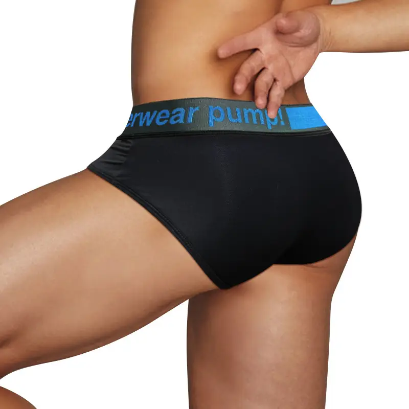 Men Blue V-Belt Low Waist Convex Modal Shorts - Image 8