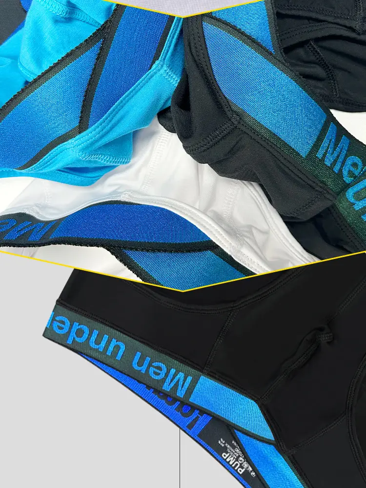 Men Blue V-Belt Low Waist Convex Modal Shorts — feature 21