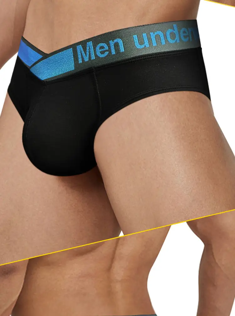 Men Blue V-Belt Low Waist Convex Modal Shorts — feature 28