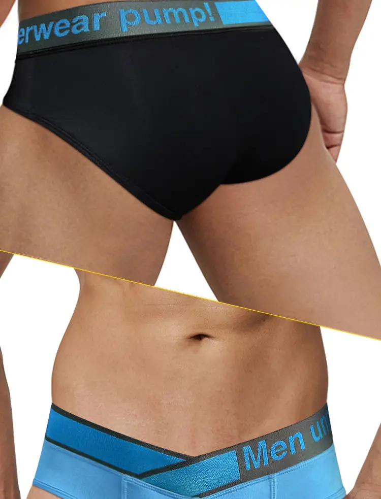 Men Blue V-Belt Low Waist Convex Modal Shorts — feature 29