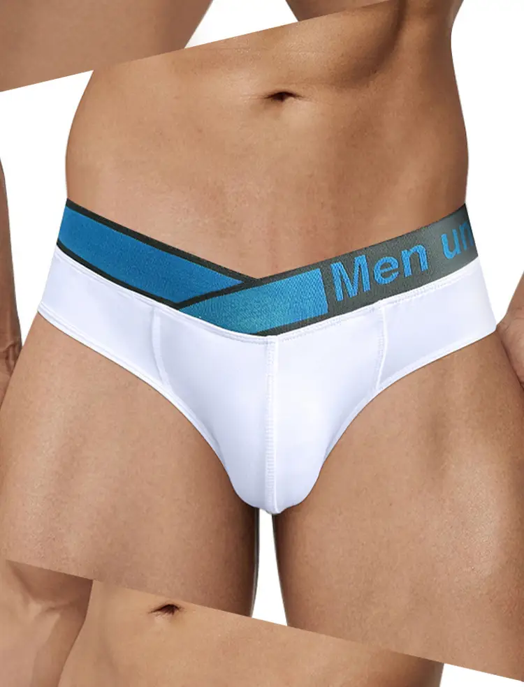 Men Blue V-Belt Low Waist Convex Modal Shorts — feature 32
