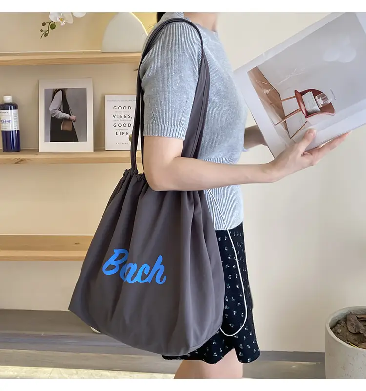 Women's Canvas Shoulder Bag with "Beach" Print — feature 27