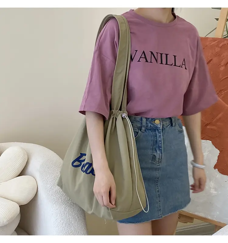 Women's Canvas Shoulder Bag with "Beach" Print — feature 35
