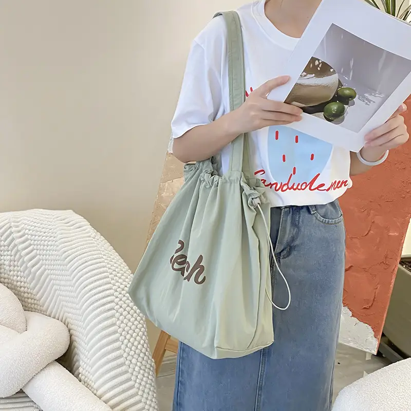 Women's Canvas Shoulder Bag with "Beach" Print - Image 5