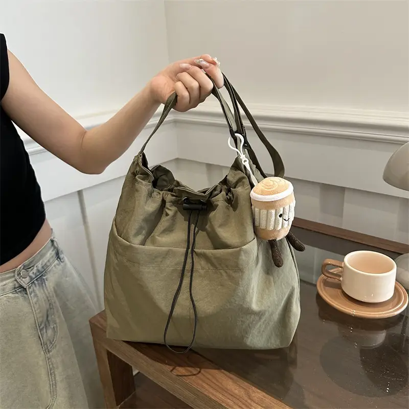 Korean Style Drawstring Shoulder Bag for Women - Image 5