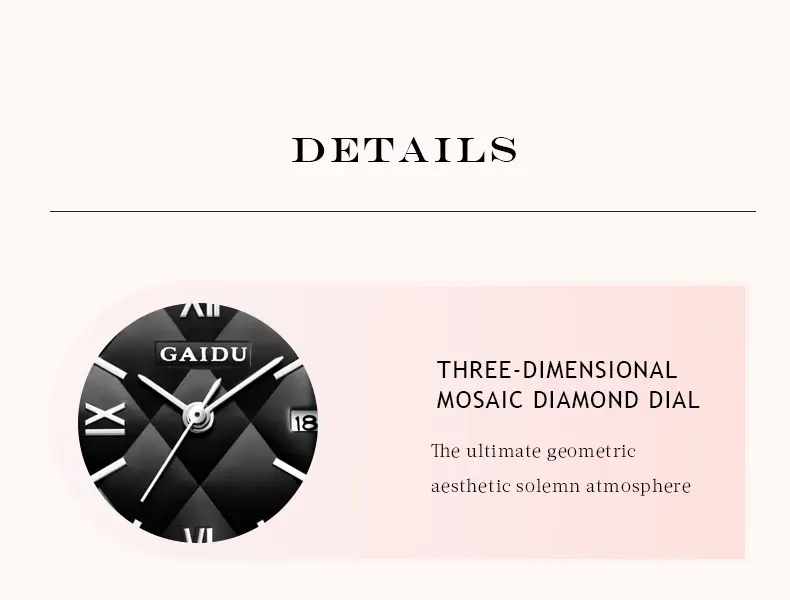 Kaidu Vintage Square Diamond Watch Women Black Leather — feature 18