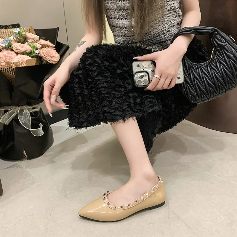 Women Pointed Toe Flats Black 2025 Summer - Image 7