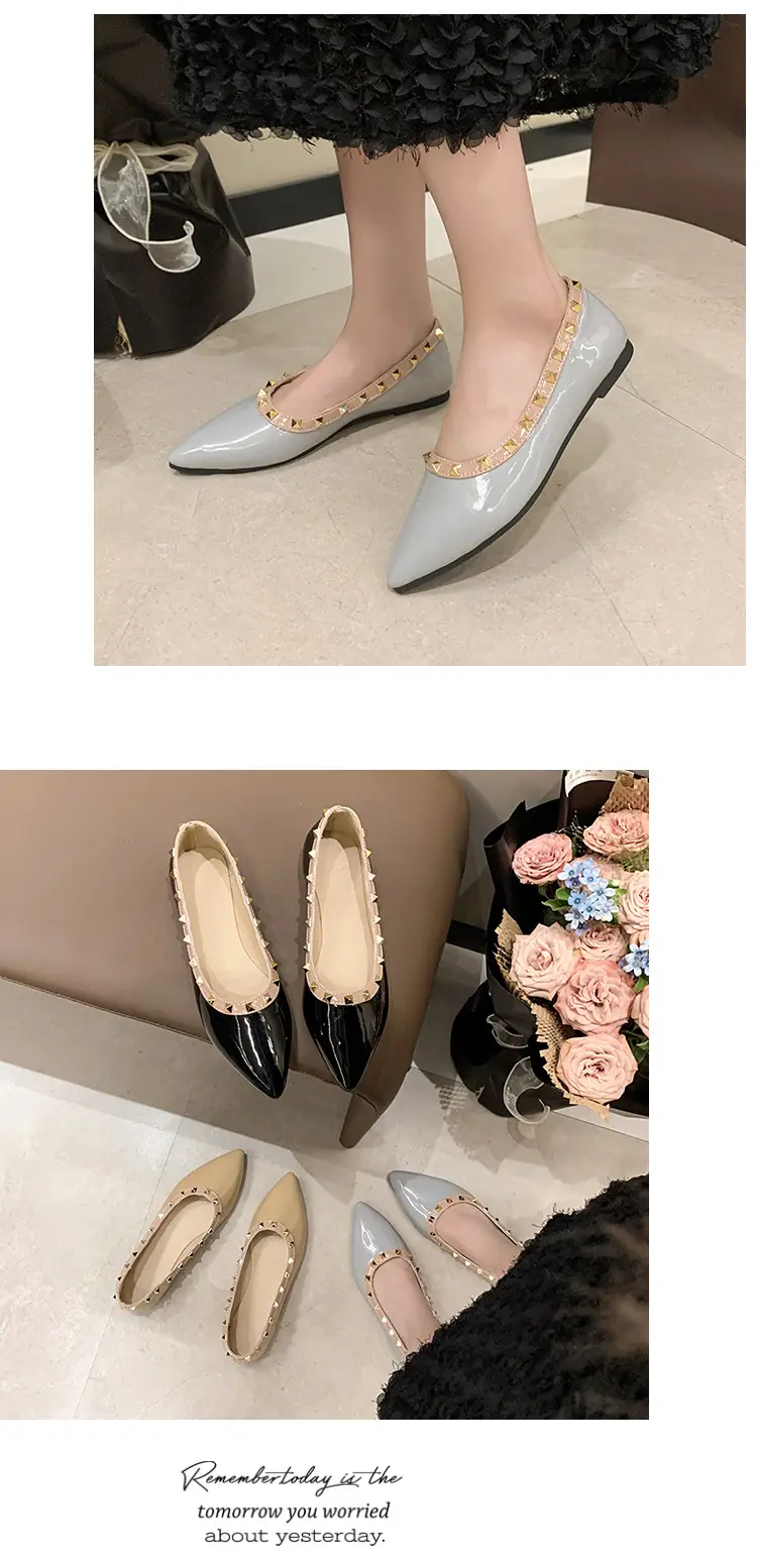 Women Pointed Toe Flats Black 2025 Summer — feature 11
