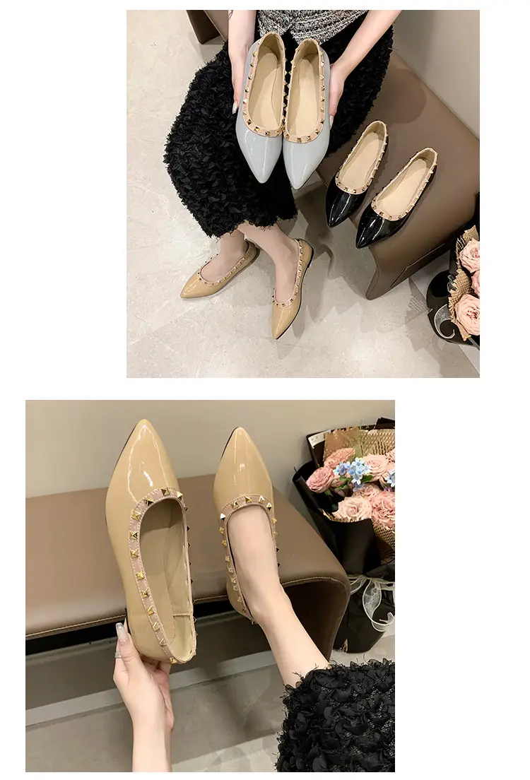Women Pointed Toe Flats Black 2025 Summer — feature 12
