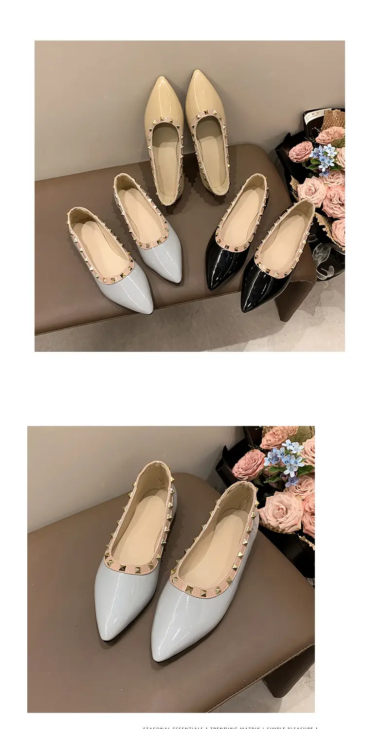 Women Pointed Toe Flats Black 2025 Summer — feature 15