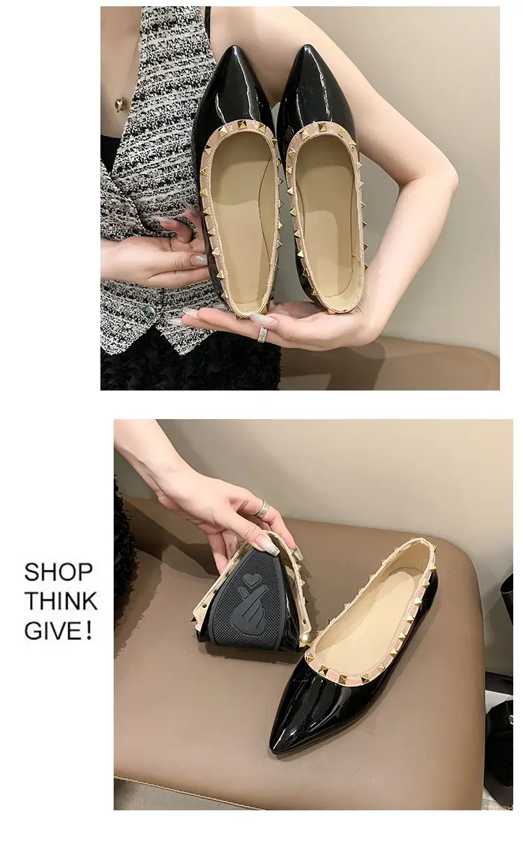 Women Pointed Toe Flats Black 2025 Summer — feature 17