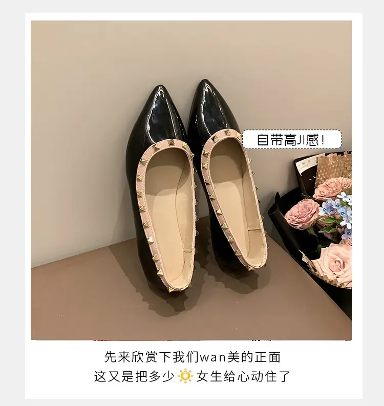 Women Pointed Toe Flats Black 2025 Summer — feature 3