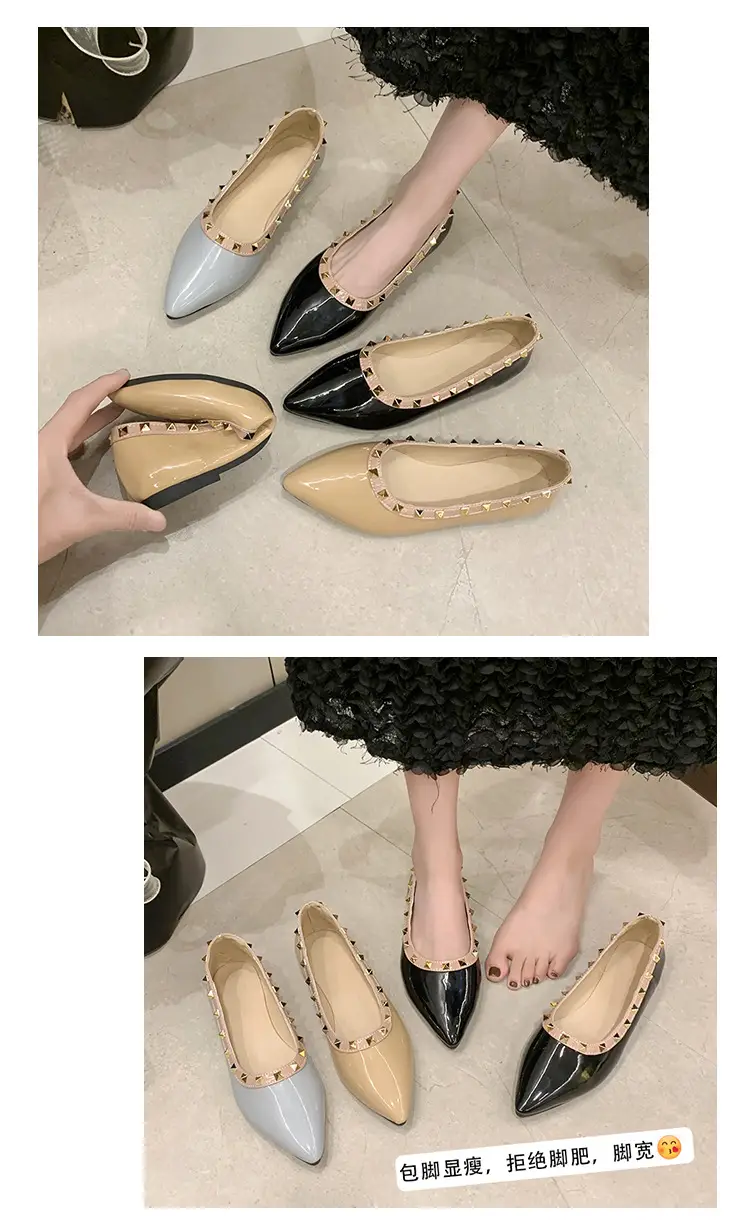 Women Pointed Toe Flats Black 2025 Summer — feature 5