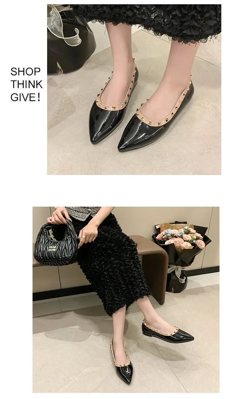 Women Pointed Toe Flats Black 2025 Summer — feature 7