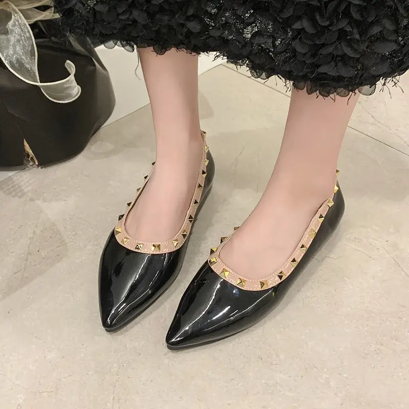 Women Pointed Toe Flats Black 2025 Summer - Image 2