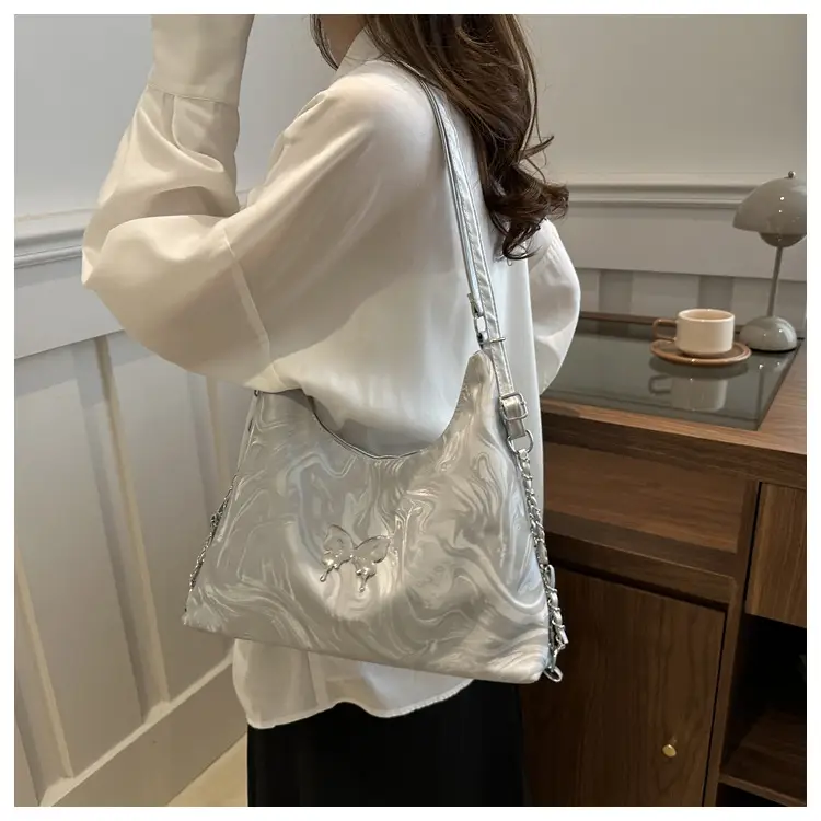 Multifunctional Bow Backpack 2024 New Fashionable Textile Chain Shoulder Bag Large Capacity Commuter Tote Bag — feature 10
