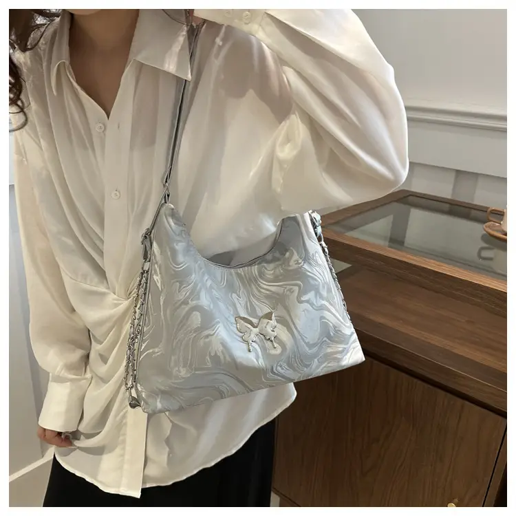 Multifunctional Bow Backpack 2024 New Fashionable Textile Chain Shoulder Bag Large Capacity Commuter Tote Bag — feature 12