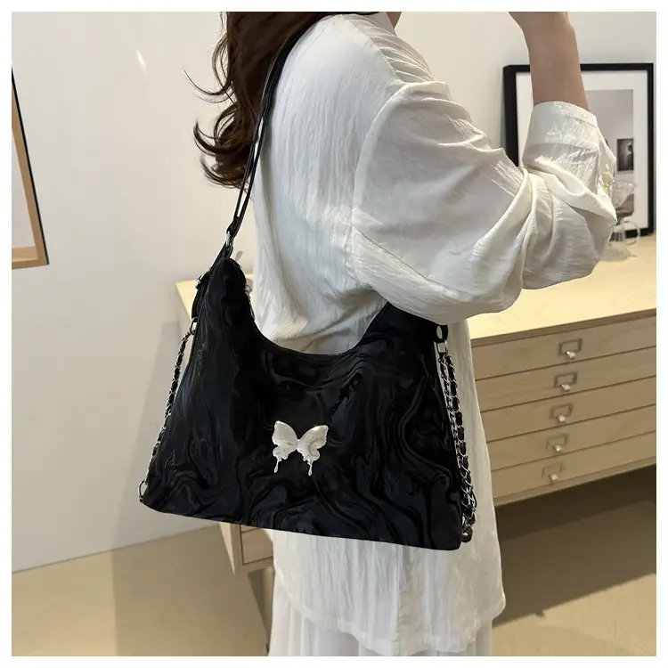 Multifunctional Bow Backpack 2024 New Fashionable Textile Chain Shoulder Bag Large Capacity Commuter Tote Bag — feature 16