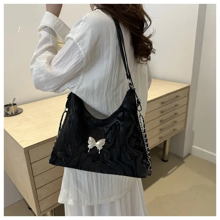 Multifunctional Bow Backpack 2024 New Fashionable Textile Chain Shoulder Bag Large Capacity Commuter Tote Bag — feature 18