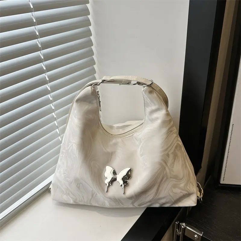 Multifunctional Bow Backpack 2024 New Fashionable Textile Chain Shoulder Bag Large Capacity Commuter Tote Bag - Image 2