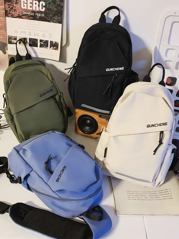 White Korean Style Crossbody Backpack for Men Women