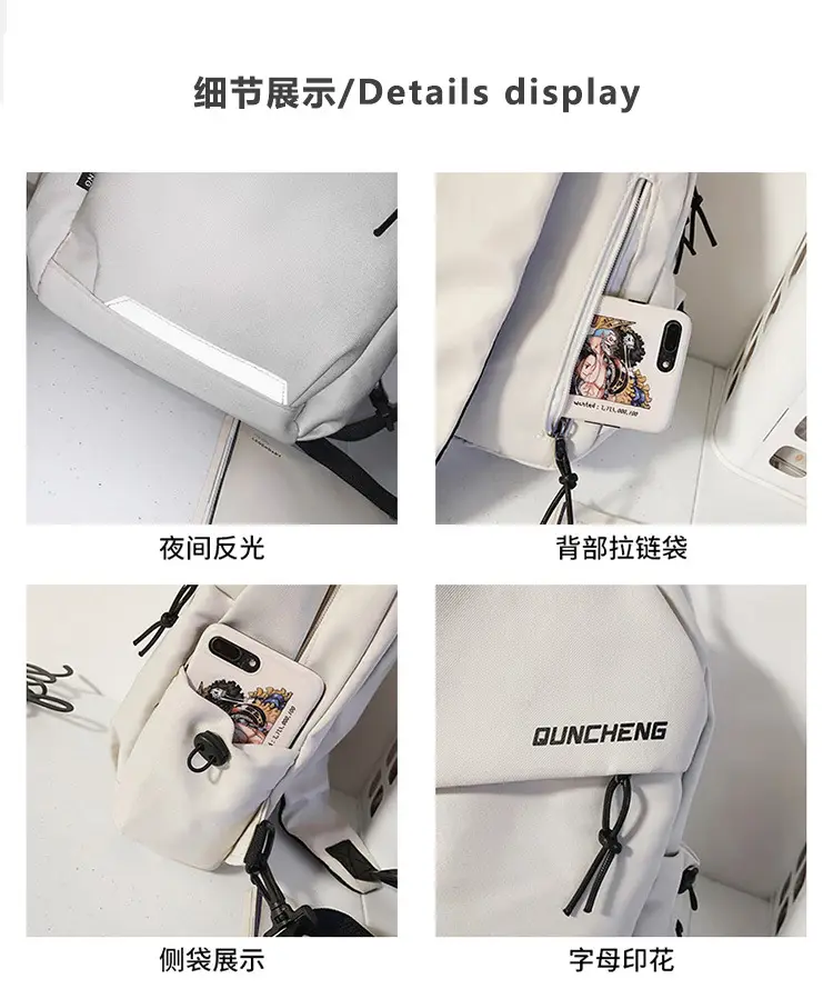 White Korean Style Crossbody Backpack for Men Women — feature 15