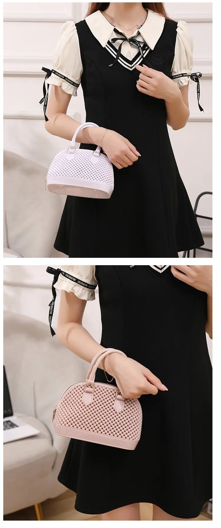 Red Jelly Textured Crossbody Bag with Chain — feature 13