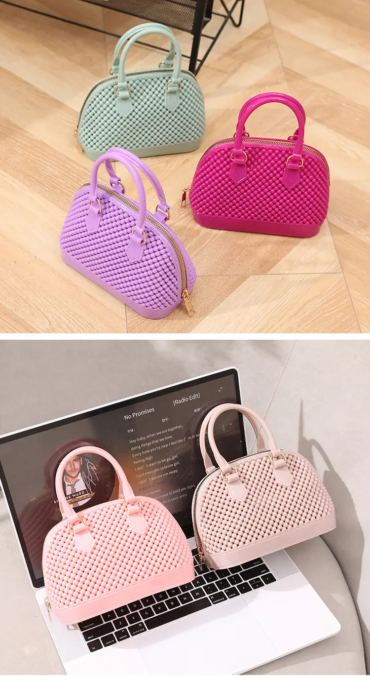 Red Jelly Textured Crossbody Bag with Chain — feature 24