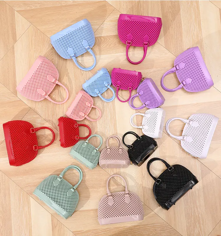 Red Jelly Textured Crossbody Bag with Chain — feature 3