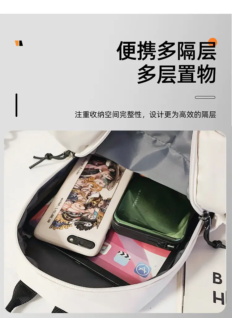 Men Casual Japanese Style Chest Bag Black 17x20cm — feature 11