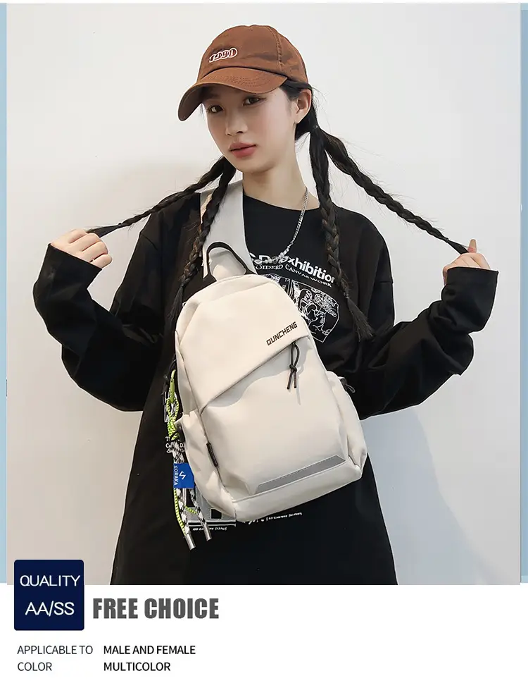 Men Casual Japanese Style Chest Bag Black 17x20cm — feature 2