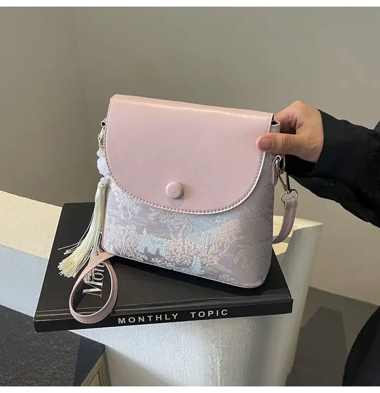 Korean Style Embroidered Crossbody Bag Women's Ins Mori Style — feature 23
