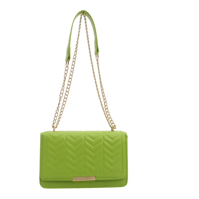 Women's Wavy Chain Shoulder Bag Blue White Black Pink Green - Image 10