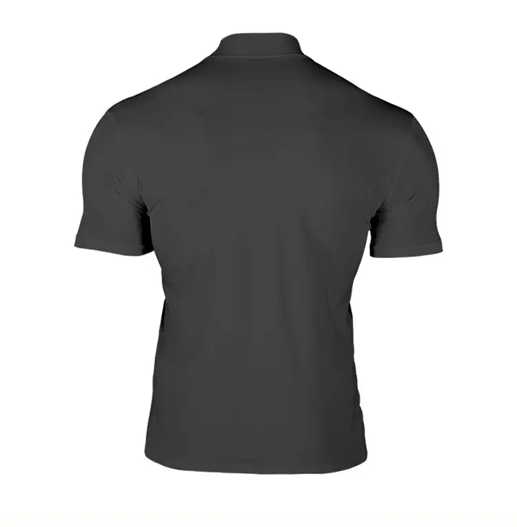 Men's Black Tight High Collar T-Shirt Short Sleeve 2025 — feature 22