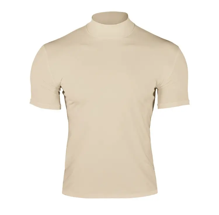 Men's Black Tight High Collar T-Shirt Short Sleeve 2025 — feature 8