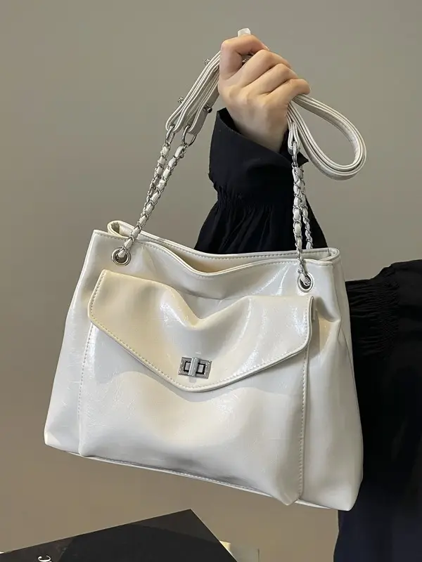 Silver Chain Messenger Bag for Women 2024