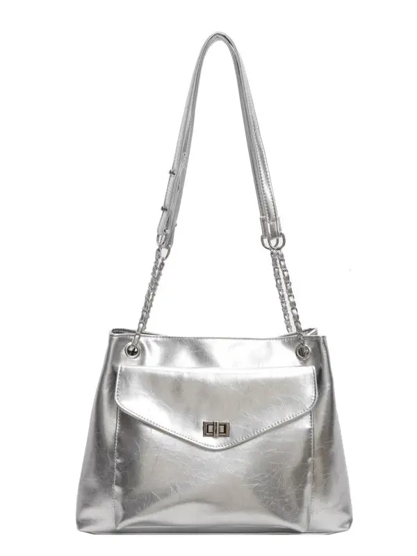 Silver Chain Messenger Bag for Women 2024