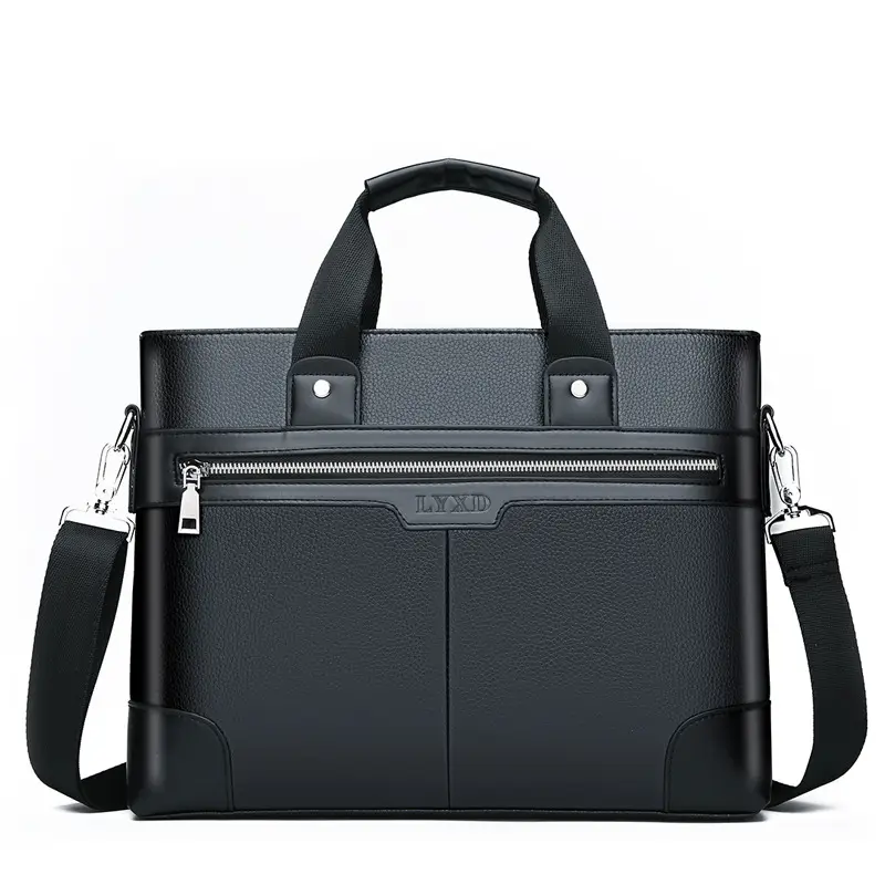 New Men's Business Laptop Bag Brown Leather Travel Shoulder Crossbody - Image 7