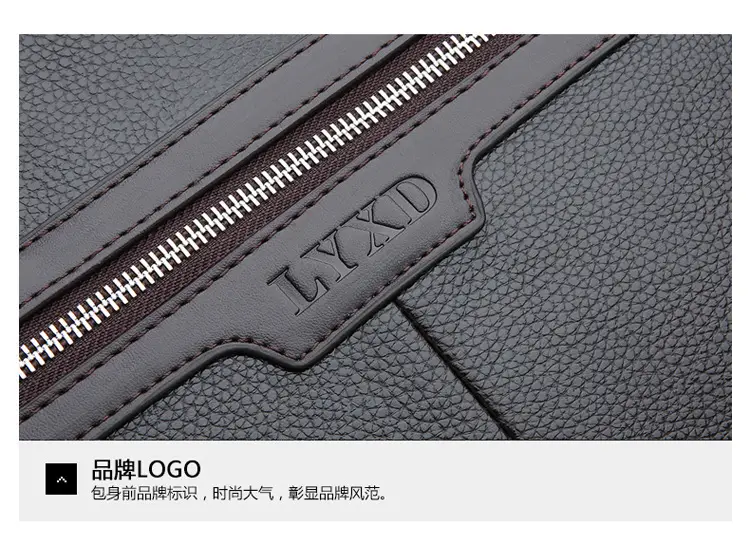 New Men's Business Laptop Bag Brown Leather Travel Shoulder Crossbody — feature 26