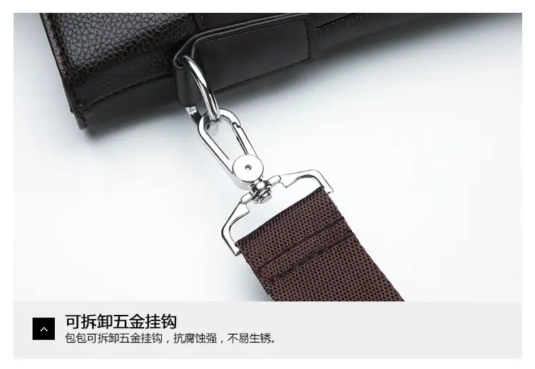 New Men's Business Laptop Bag Brown Leather Travel Shoulder Crossbody — feature 28