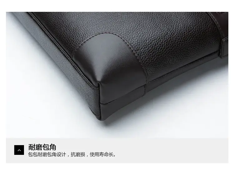 New Men's Business Laptop Bag Brown Leather Travel Shoulder Crossbody — feature 29