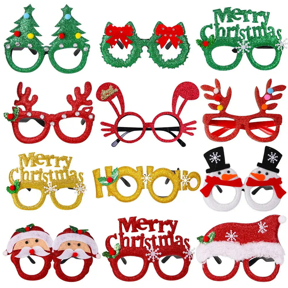 2024 Cross Border Christmas Glasses Tree Snowman Photo Props - Image 52