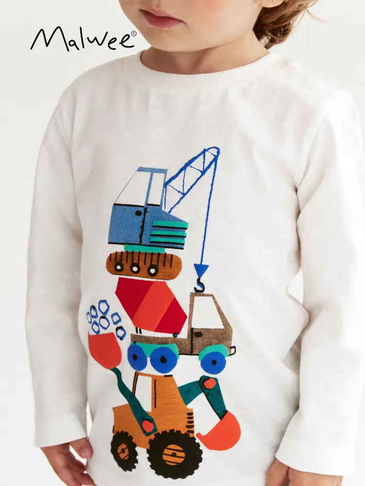 Malwee Boys Cotton T-Shirt White Graphic Print - Image 3