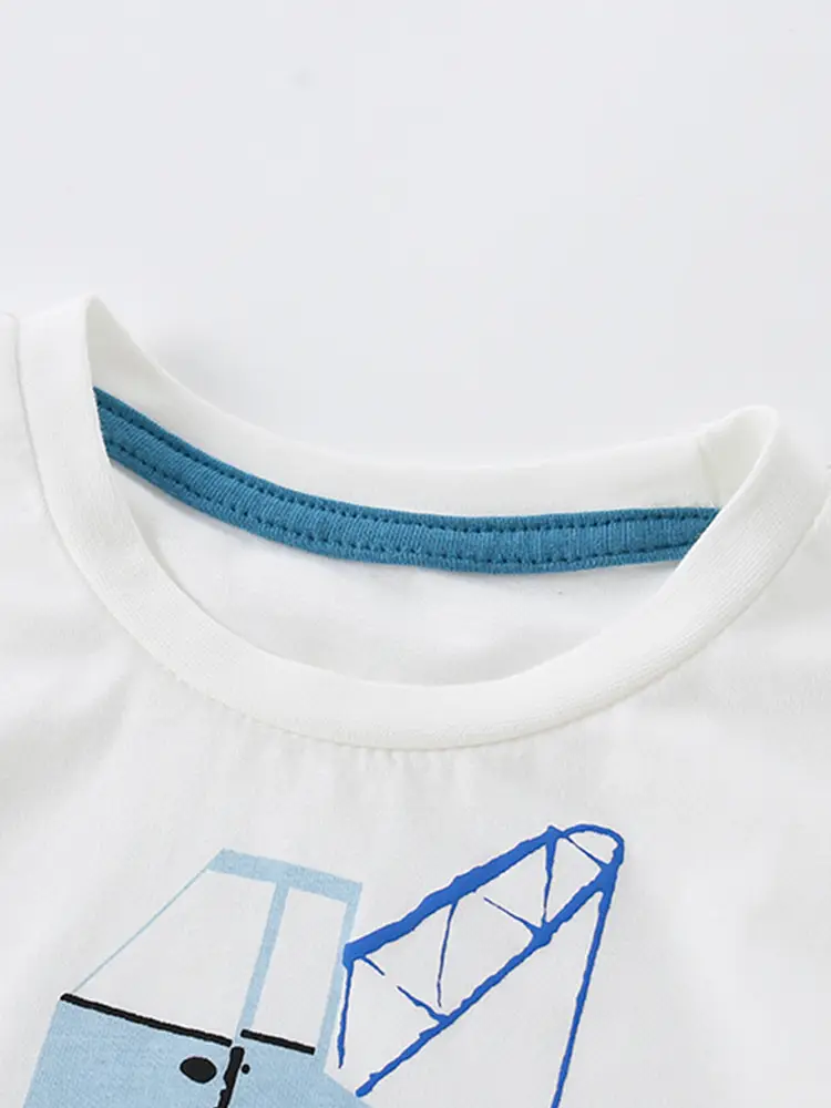 Malwee Boys Cotton T-Shirt White Graphic Print - Image 4
